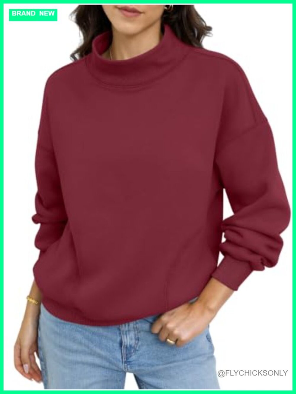 Fleece Mock Neck Sweatshirt with Pockets Pullover Women